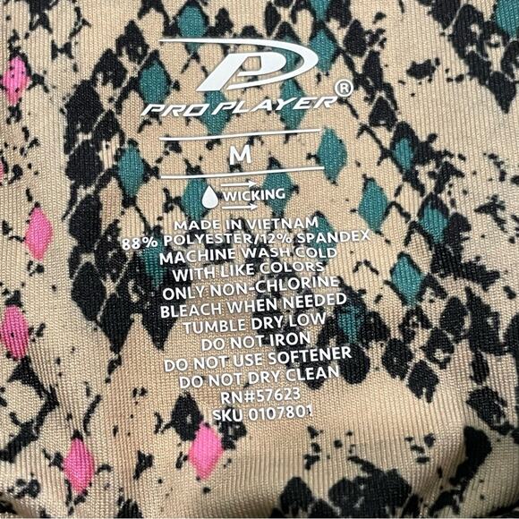 Pro Player Snake Print Wicking Sports Bra Built In Shelf Bra size M - Picture 3 of 11